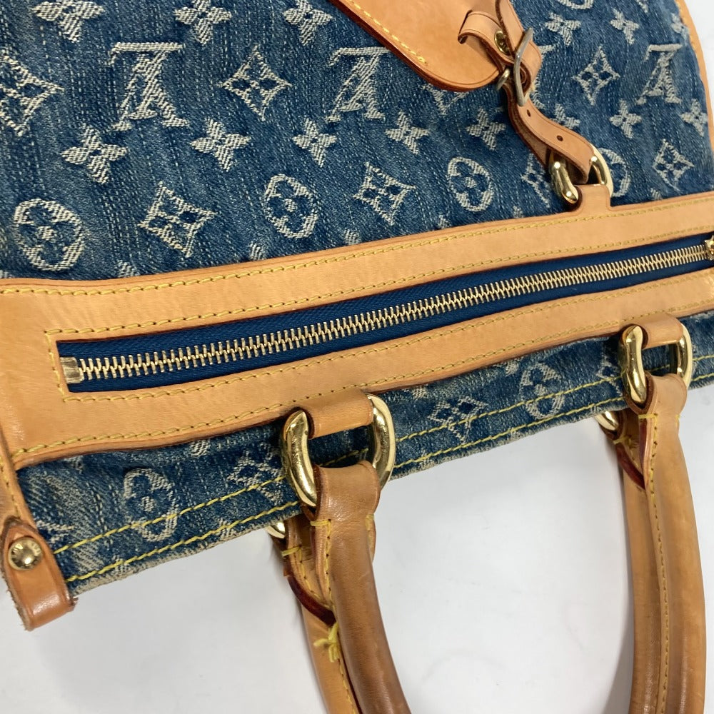 LOUIS VUITTON M95018 モノグラムデニム フラット・ショッパー トートバッグ カバン 肩掛け ショルダーバッグ モノグラムデニム レディース ブルー