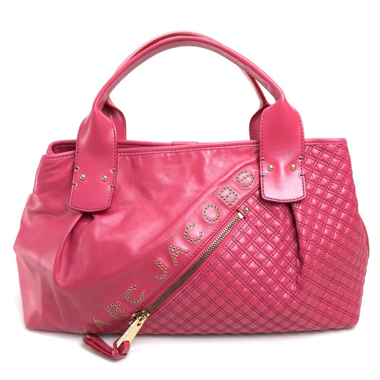 MARC JACOBS ロゴ キルティング カバン ハンドバッグ トートバッグ レザー レディース ピンク ピンク