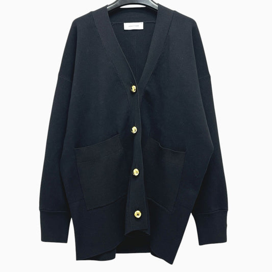 Adam et Rope Apparel, knitwear, V-neck, button-up knit, thick cardigan cotton Black Used
