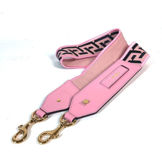 VERSACE ロゴ ショルダーストラップ キャンバス/レザー レディース ピンク