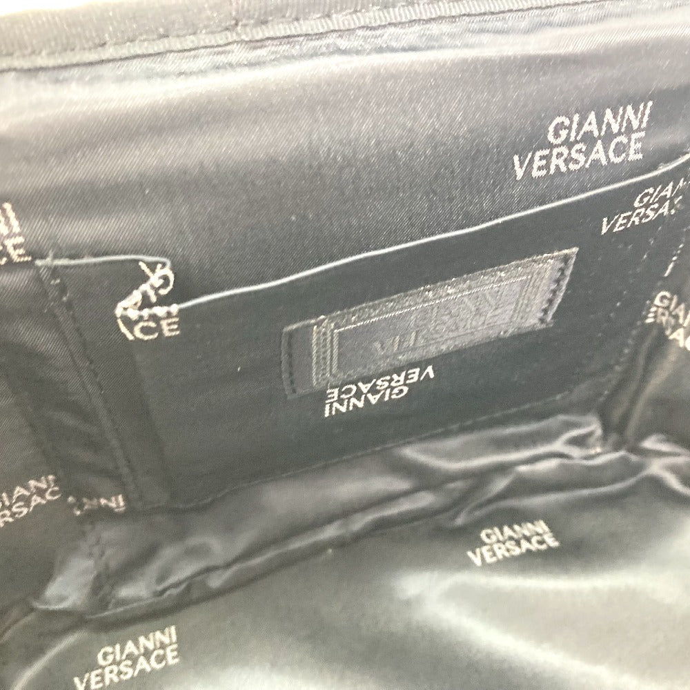 VERSACE Vintage Striped Mirrored Handbag/Pouch Vanity Bag in Canvas/Leather, Multicolor