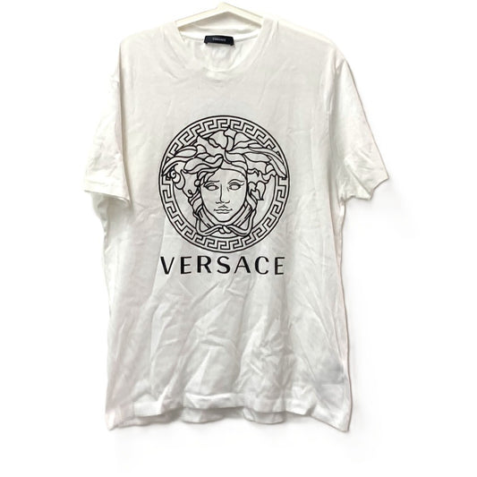 VERSACE メデューサ ロゴ アパレル 半袖 トップス バイカラー 半袖Tシャツ コットン メンズ ホワイト