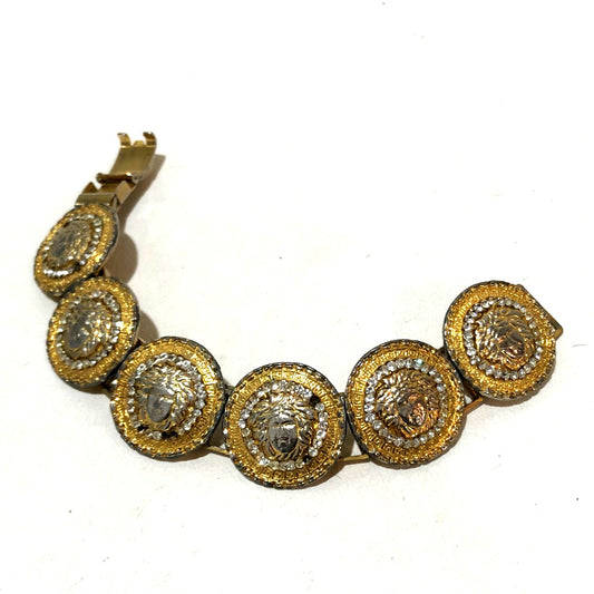 Gianni Versace メデューサ ラインストーン アクセサリー ブレスレット GP レディース ゴールド ゴールド
