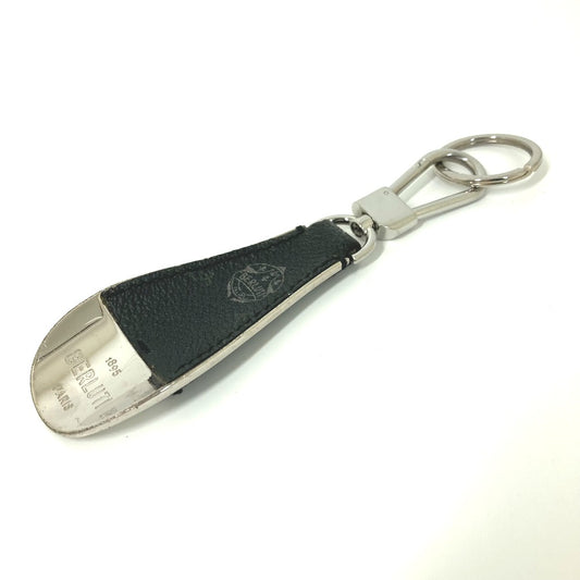 Berluti カリグラフィー ロゴ 靴ベラ シューホーン バッグチャーム キーホルダー レザー メンズ ブラック