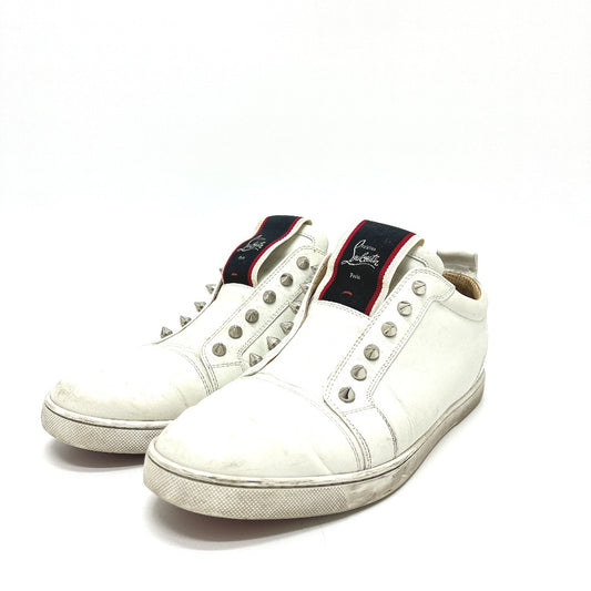 Christian Louboutin F.A.V Fique A Vontade Low Top Sneake Slip-on spike stud shoes sneakers Leather White/Red Used
