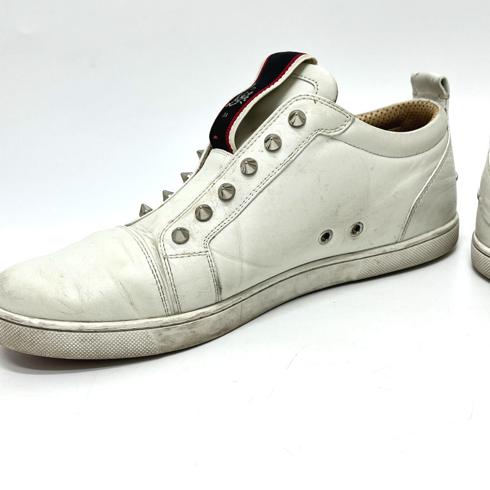 Christian Louboutin F.A.V Fique A Vontade Low Top Sneake Slip-on spike stud shoes sneakers Leather White/Red Used