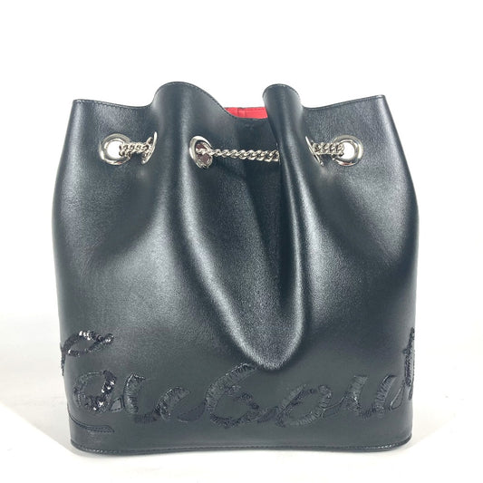 Christian Louboutin スパンコール ロゴ MARIE JANE バックパック カバン チェーン リュックサック レザー レディース ブラック - brandshop-reference