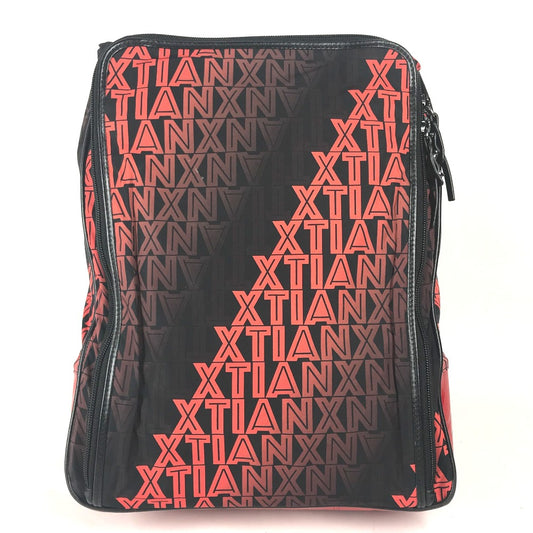 Christian Louboutin バックパック カバン 総柄 バイカラー 2WAYバッグ ハンドバッグ リュックサック ナイロン/レザー メンズ ブラック