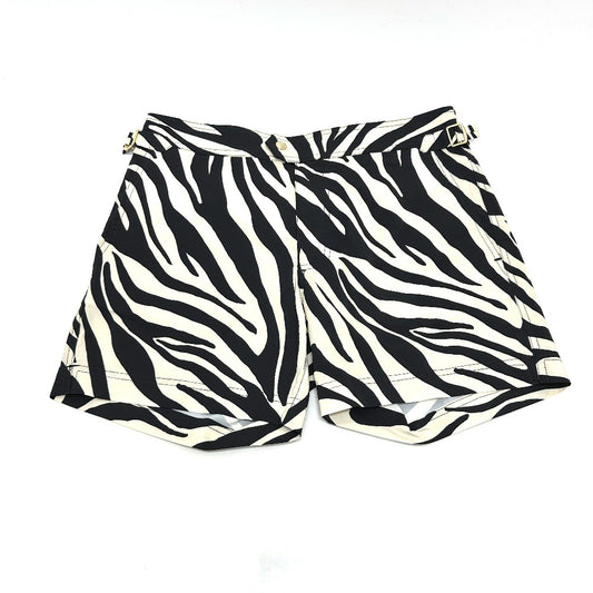 TOM FORD スィムパンツ ボトムス ゼブラ スイムパンツ 海パン ポケット付き ショートパンツ 水着 ポリエステル メンズ ホワイト