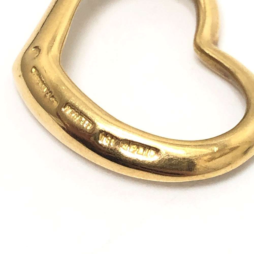 TIFFANY&Co. K18 Open Heart Accessory Jewelry Necklace Pendant Top K18 Ladies Gold