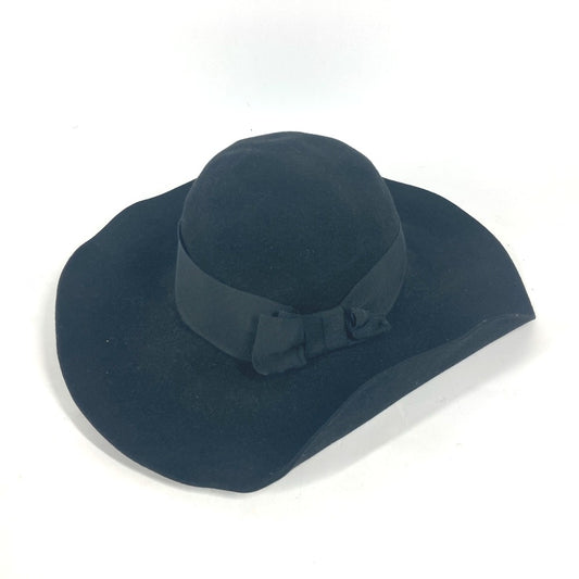 SAINT LAURENT PARIS リボン ハット帽 帽子 バケットハット ハット フェルト レディース ブラック - brandshop-reference