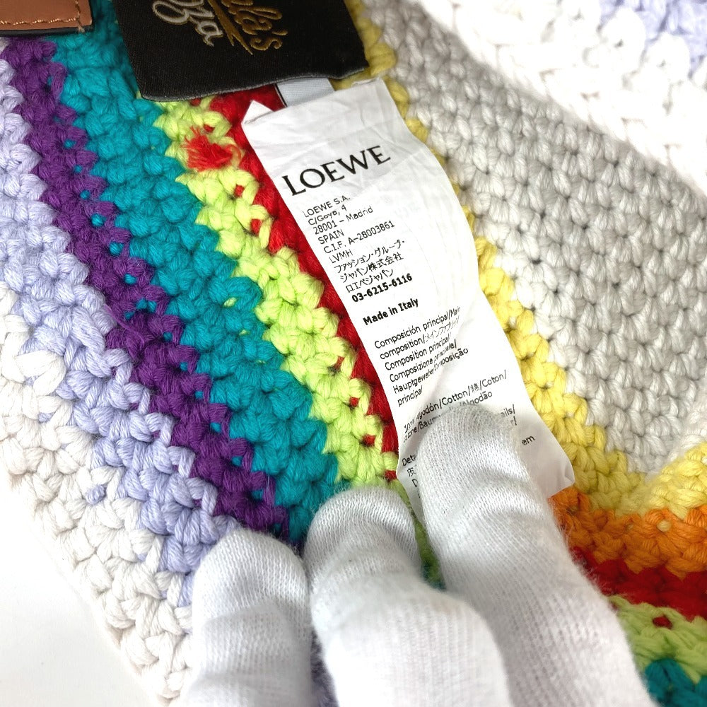 LOEWE ニット レインボー ロゴ ハット帽 帽子 バケットハット ボブハット ハット コットン レディース マルチカラー