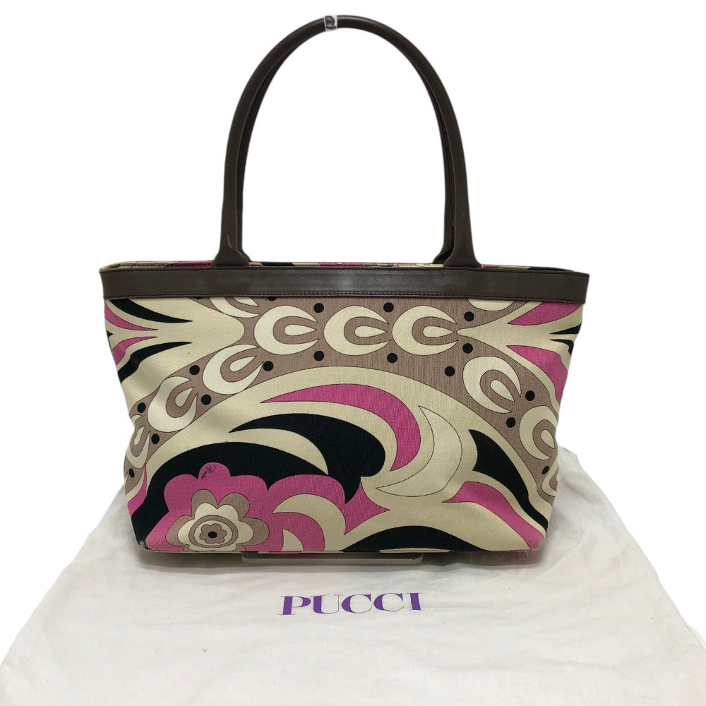 Emilio Pucci プッチ柄 カバン 肩掛け ショルダーバッグ ハンドバッグ トートバッグ キャンバス/レザー レディース マルチカラー