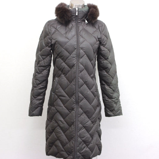 MONCLER ファーフード MELANIE メラニー ロング ダウンジャケット ナイロン レディース ダークブラウン