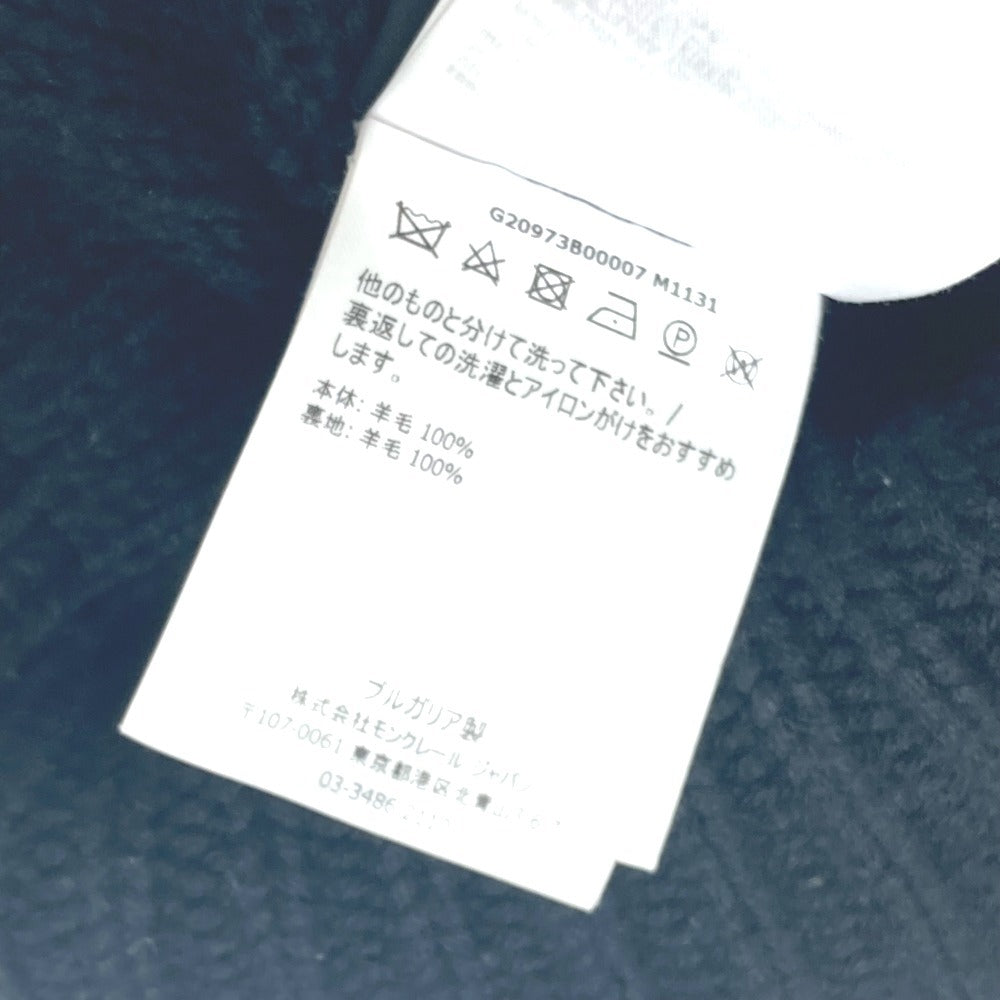 MONCLER ロゴ ワッペン ビーニー 帽子 ニット帽 ニットキャップ ニット帽 ウール レディース ブラック