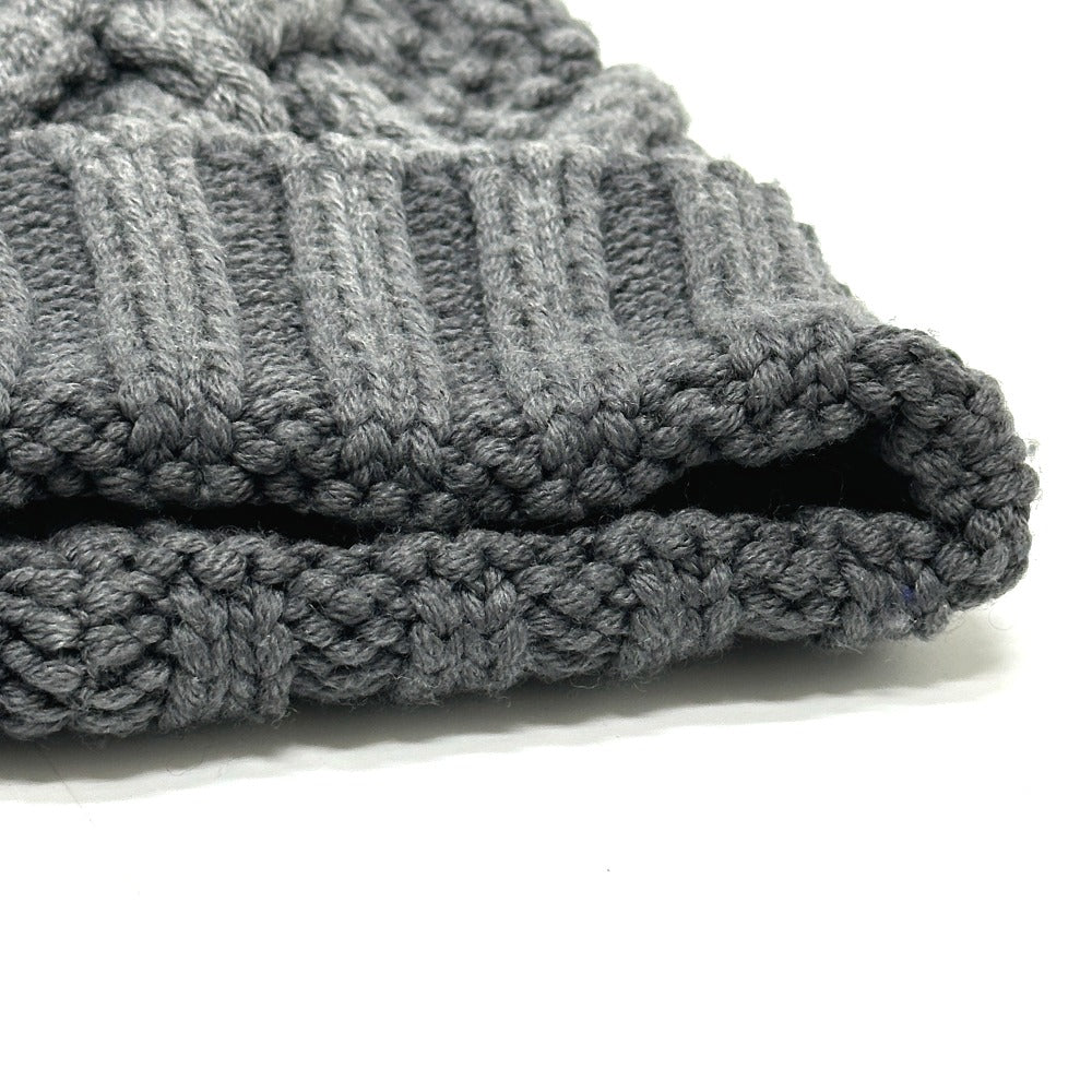 MONCLER Logo Knitted Apparel Beanie Wool Women's Gray