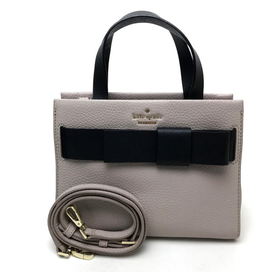 Kate Spade PXRU6082 肩掛け 斜め掛け ポプラストリート カバン 2WAY ショルダーバッグ ハンドバッグ レザー レディース グレー系×ブラック
