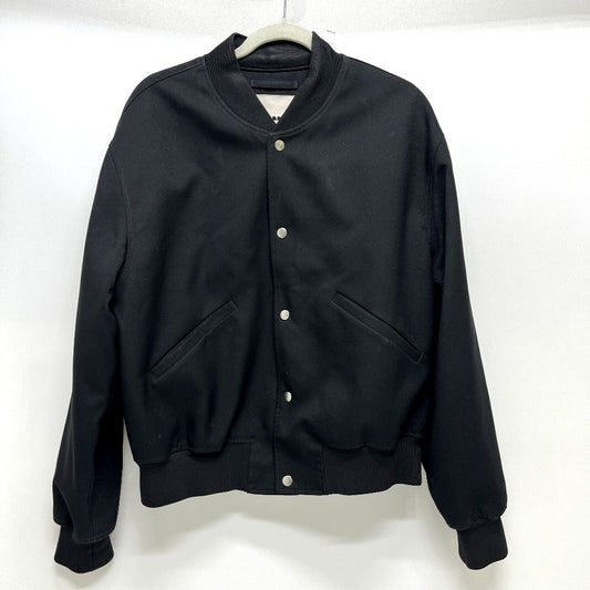 JIL SANDER J22BN0126 Spring/Summer 2023 Button-Front Bomber Jacket, Polyester, Men's, Black
