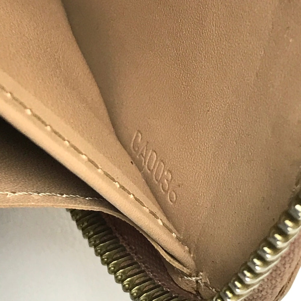 LOUIS VUITTON M91470 Vernis Zippy Wallet, Round Zip Long Wallet, Patent Leather, Women's, Noisette Beige