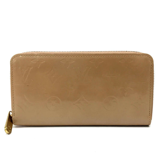 LOUIS VUITTON M91470 Vernis Zippy Wallet Zip Around Long Wallet Long Wallet Patent Leather Noisette Beige Used