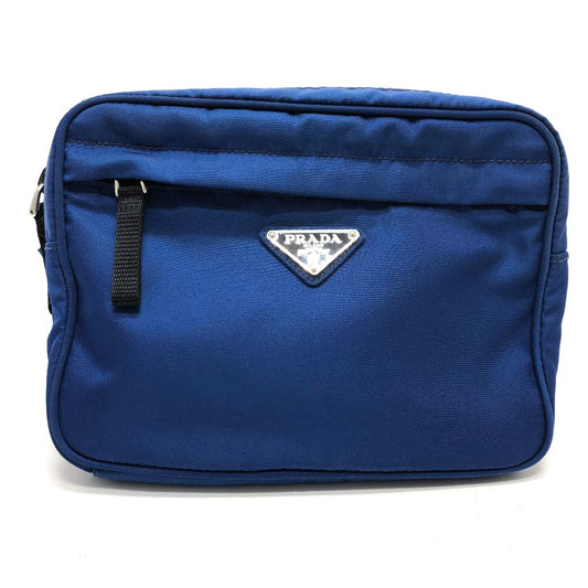 PRADA 2VL001 トライアングルロゴ カバン ウエストバッグ ナイロン メンズ ブルー