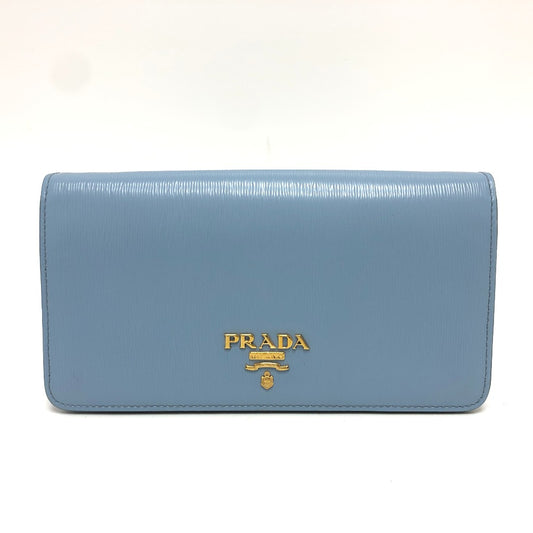 PRADA 1DH044 ロゴ チェーン カバン バッグ ショルダーバッグ レザー レディース ブルー