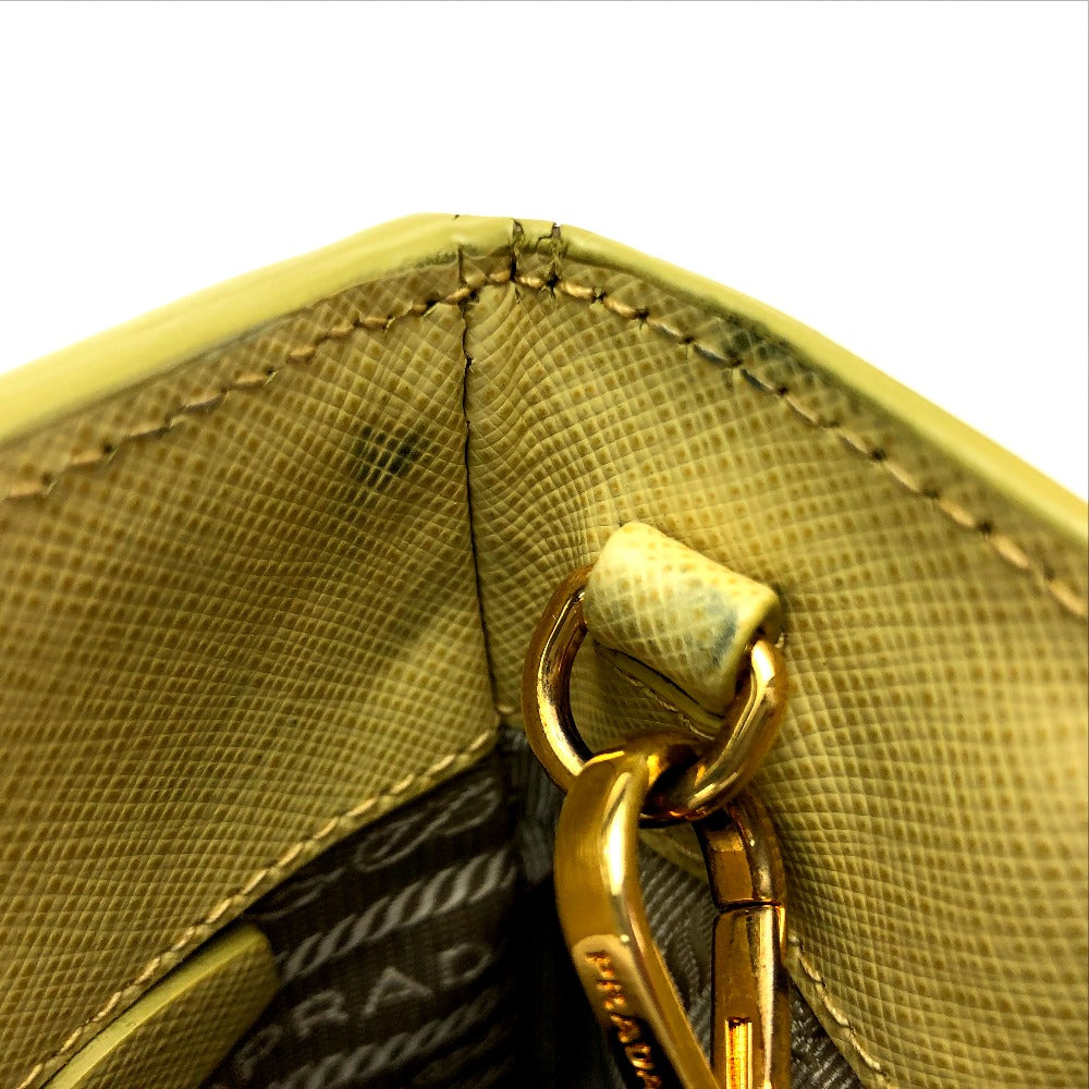PRADA B2411M กระเป๋าสะพาย กระเป๋าถือ 2WAY หนัง Saffiano สีเหลือง สำหรับผู้หญิง
