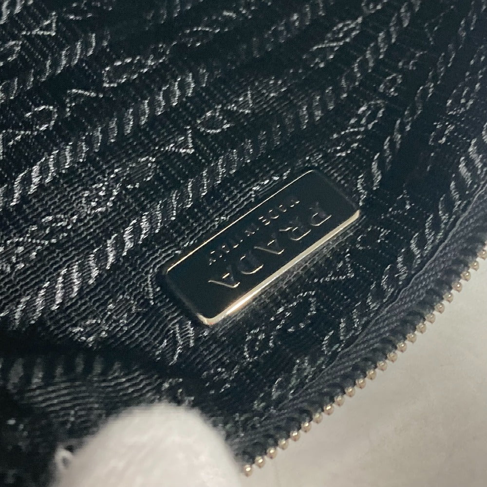 PRADA 2M1214 Makeup Pouch, Skull Design, Clutch Bag, Nylon, Unisex, Black