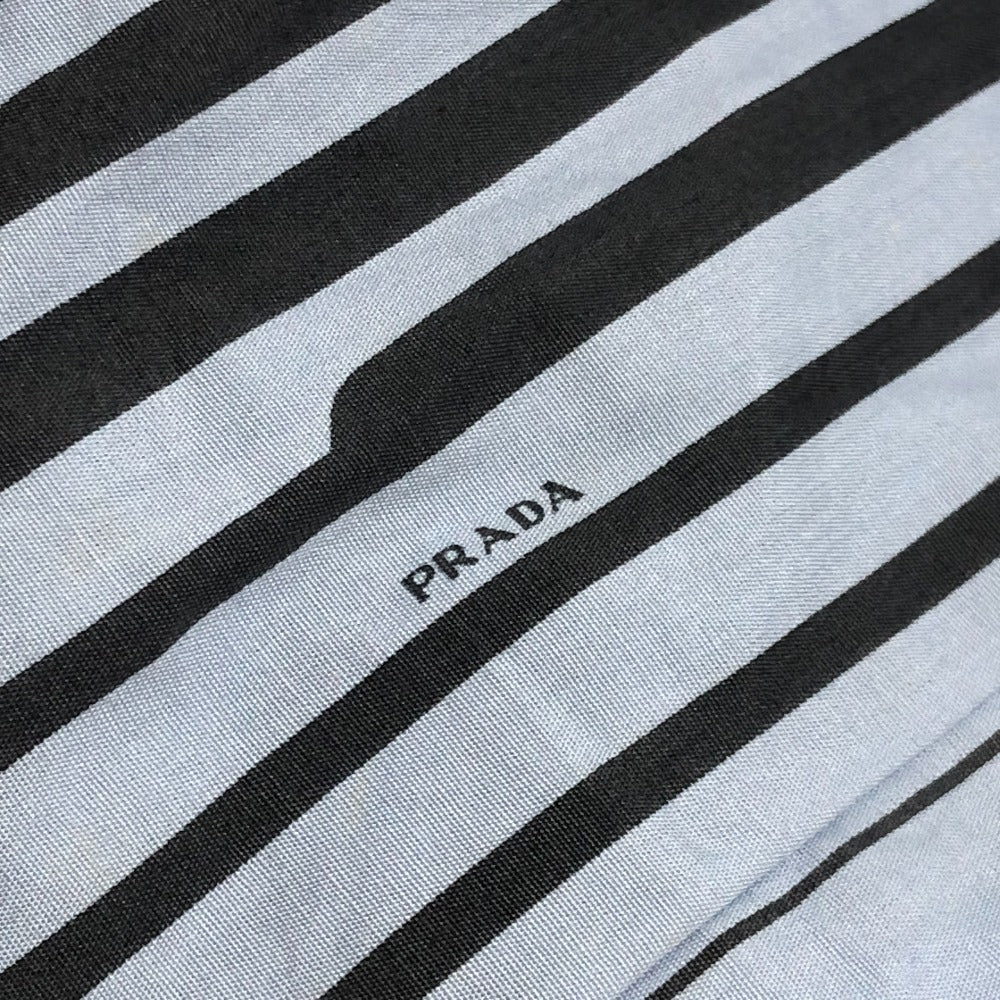 PRADA stripe Sleeveless flared knee-length dress (apparel) Dress cotton blue/Black Used