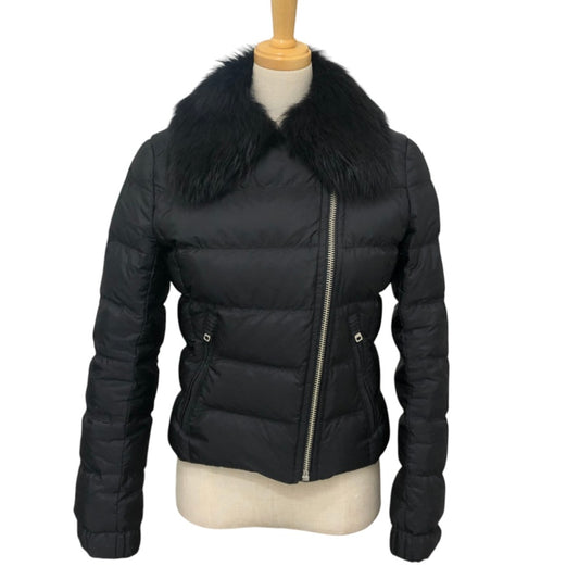 PRADA 29Y510 Triangle logo Short-length apparel outerwear with lamb fur trim. Down jacket Nylon Black Used