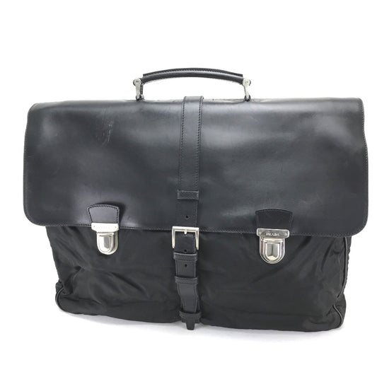 PRADA V122 カバン ビジネスバッグ ハンドバッグ ナイロン/レザー メンズ ブラック