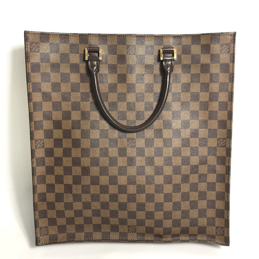 LOUIS VUITTON N51140 ダミエ サックプラ カバン ハンドバッグ 縦型 トートバッグ ダミエキャンバス レディース エベヌ ブラウン