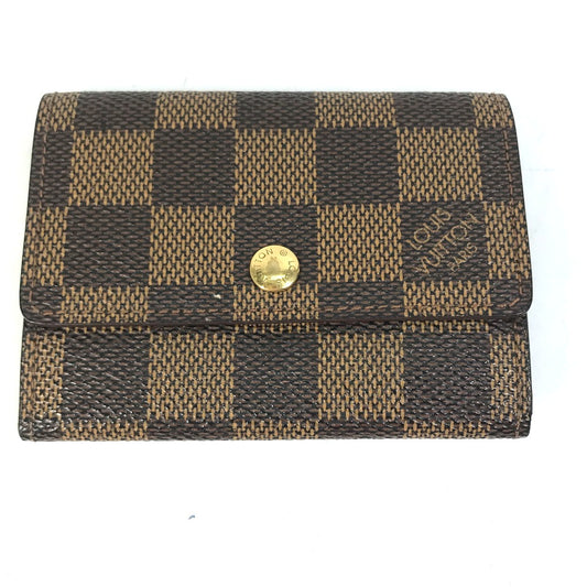 LOUIS VUITTON N61930 ダミエ ポルトモネ プラ 財布 小銭入れ コインケース ダミエキャンバス レディース エベヌ ブラウン