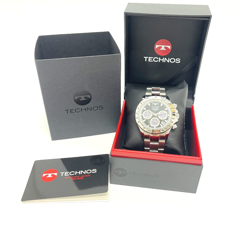TECHNOS T9349TB Solar-powered chronograph Wristwatch SS Silver Used