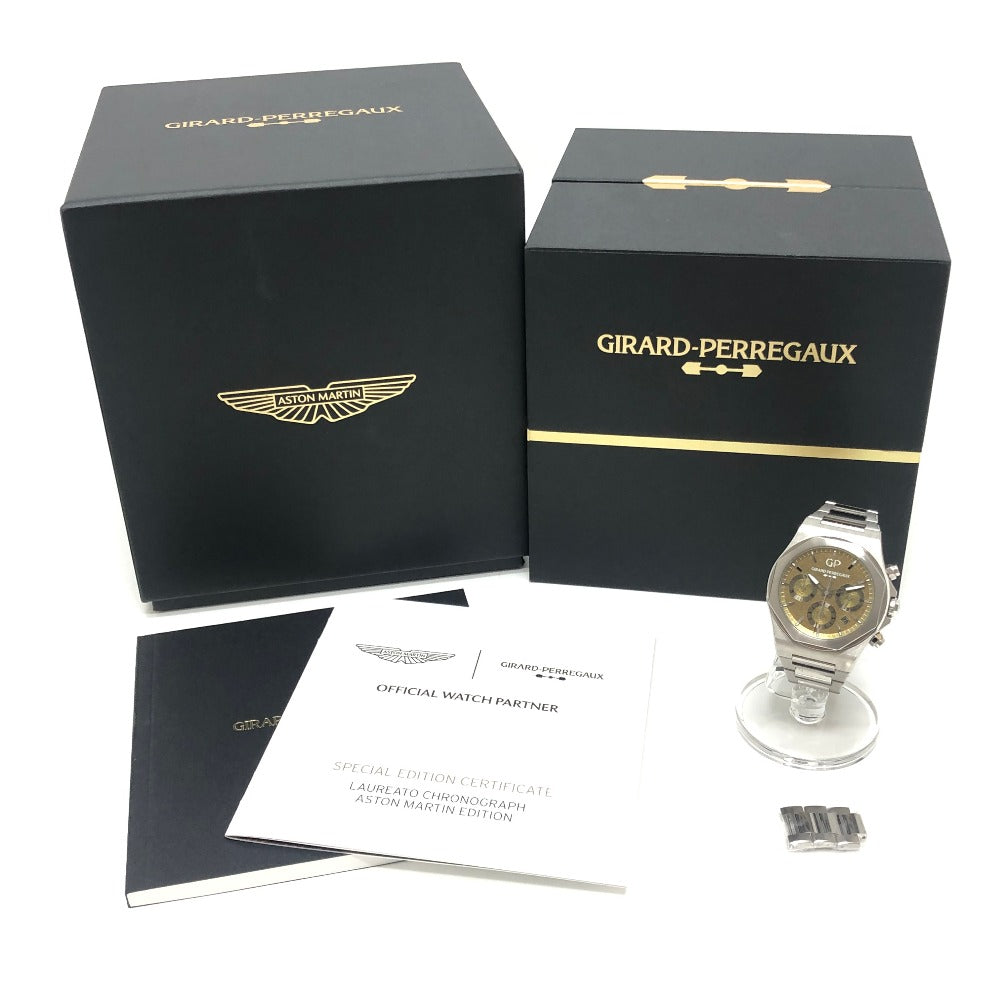 GIRARD-PERREGAUX 81020-21-3398-1CM ロレアート アストンマーティン エディション クロノグラフ 自動巻き 腕時計 チタン メンズ シルバー