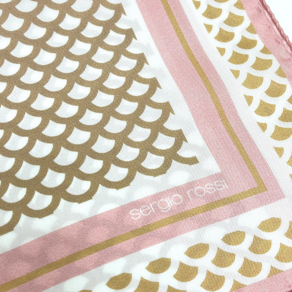 Sergio Rossi Mermaid Motif Apparel Accessory Scarf Silk Women's Pink