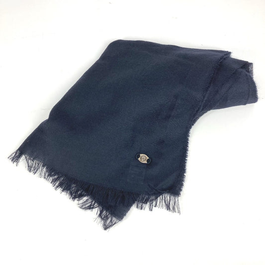 CHROME HEARTS CHプラス 大判 ストール マフラー フリンジ ストール カシミヤ ユニセックス ネイビー