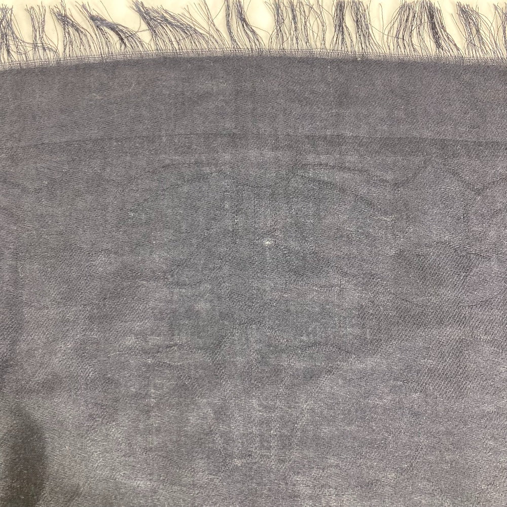 CHROME HEARTS CHPlus Large Stole/Shawl Scarf with Fringe Stole/Shawl Cashmere Navy Used
