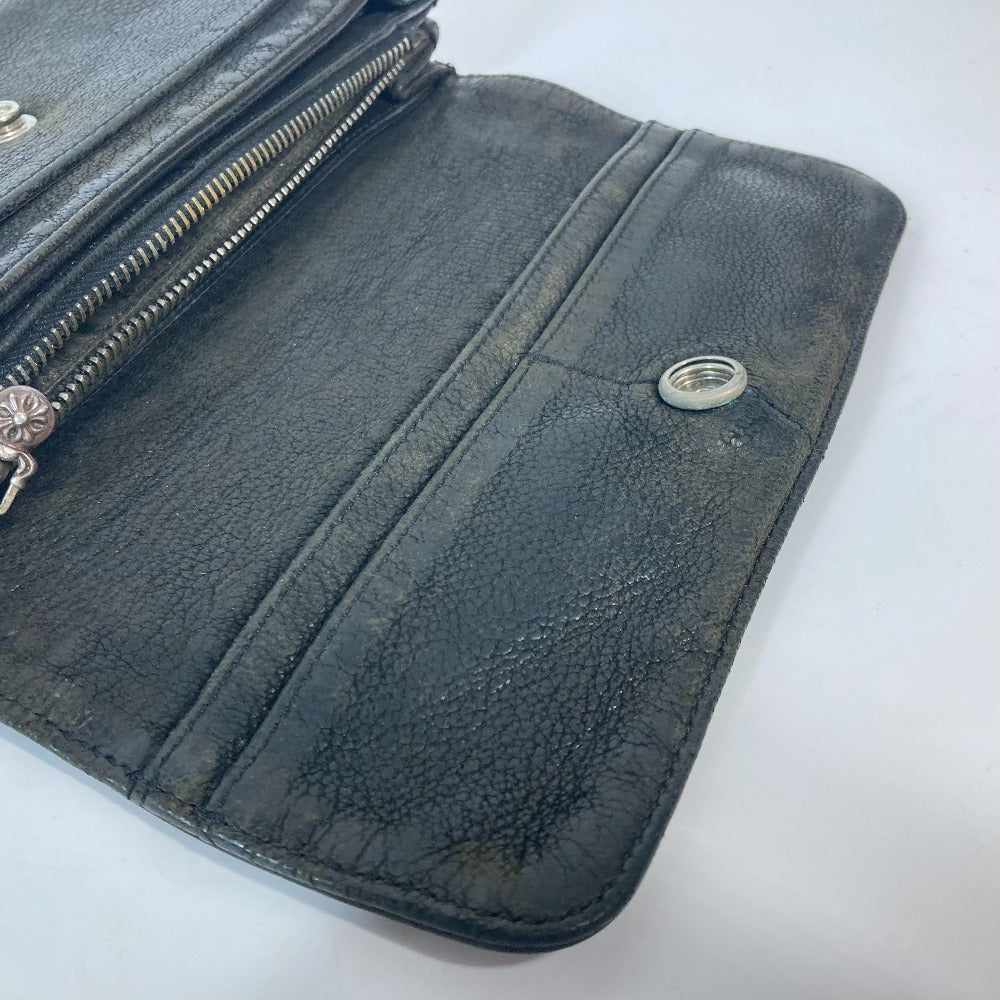 CHROME HEARTS Judy Long Wallet, Flap Leather, Men's, Black