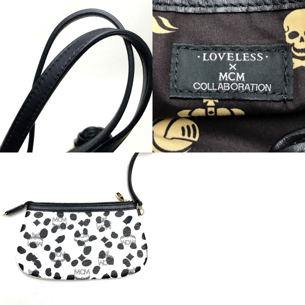 MCM LOVELESS collaboration Dalmatian studded shoulder bag/tote bag in coated leather, available in white and black.