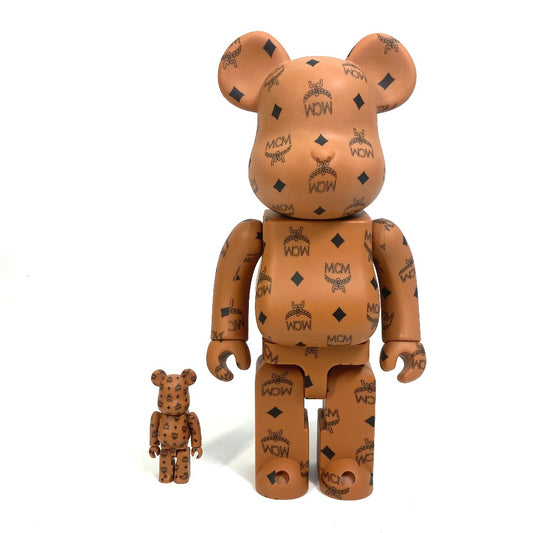 MCM ヴィセトス ベアブリック BE@RBRICK 100%&400% 2体セット フィギュア 人形 ぬいぐるみ オブジェ プラスチック メンズ ブラウン