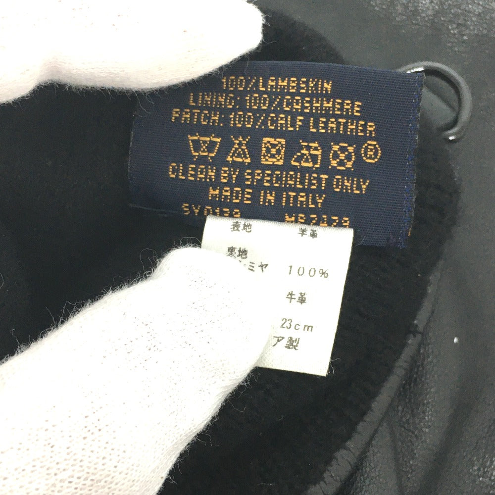 LOUIS VUITTON MP2429 Gon LV Staple Edition Gloves, Cashmere, Women's, Black