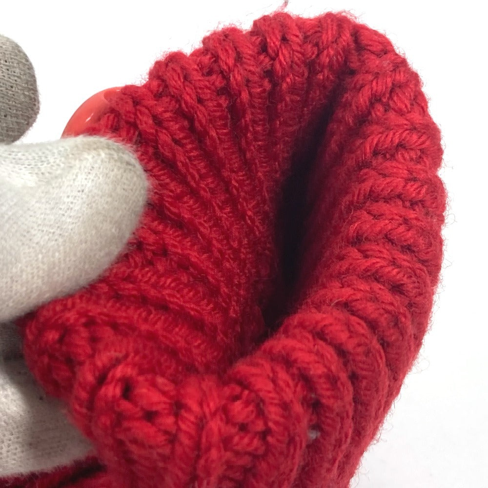 LOUIS VUITTON Morfle Constance Gloves and Mittens, Wool, Women's, Red, with Button Badge
