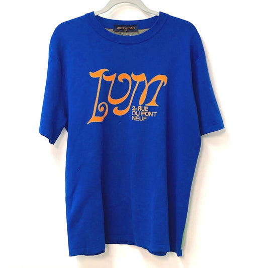 LOUIS VUITTON 21SS LVMインターシャ クルーネックニット トップス アパレル RM211M 半袖Tシャツ コットン メンズ ブルー