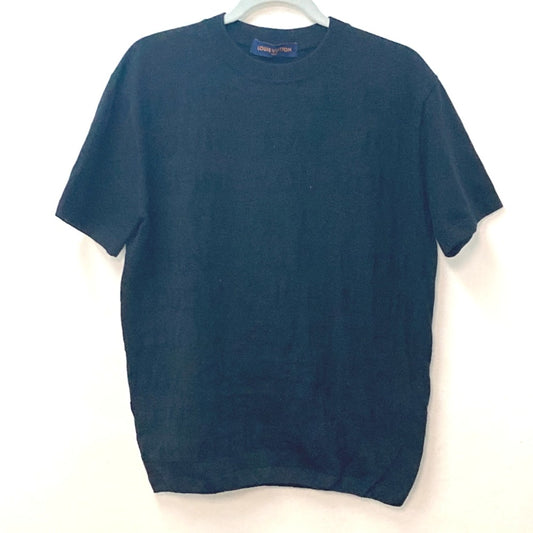 LOUIS VUITTON ヴァージルアブロー ニット レターTシャツ ロゴ トップス アパレル RM212M 半袖Tシャツ コットン メンズ ブラック