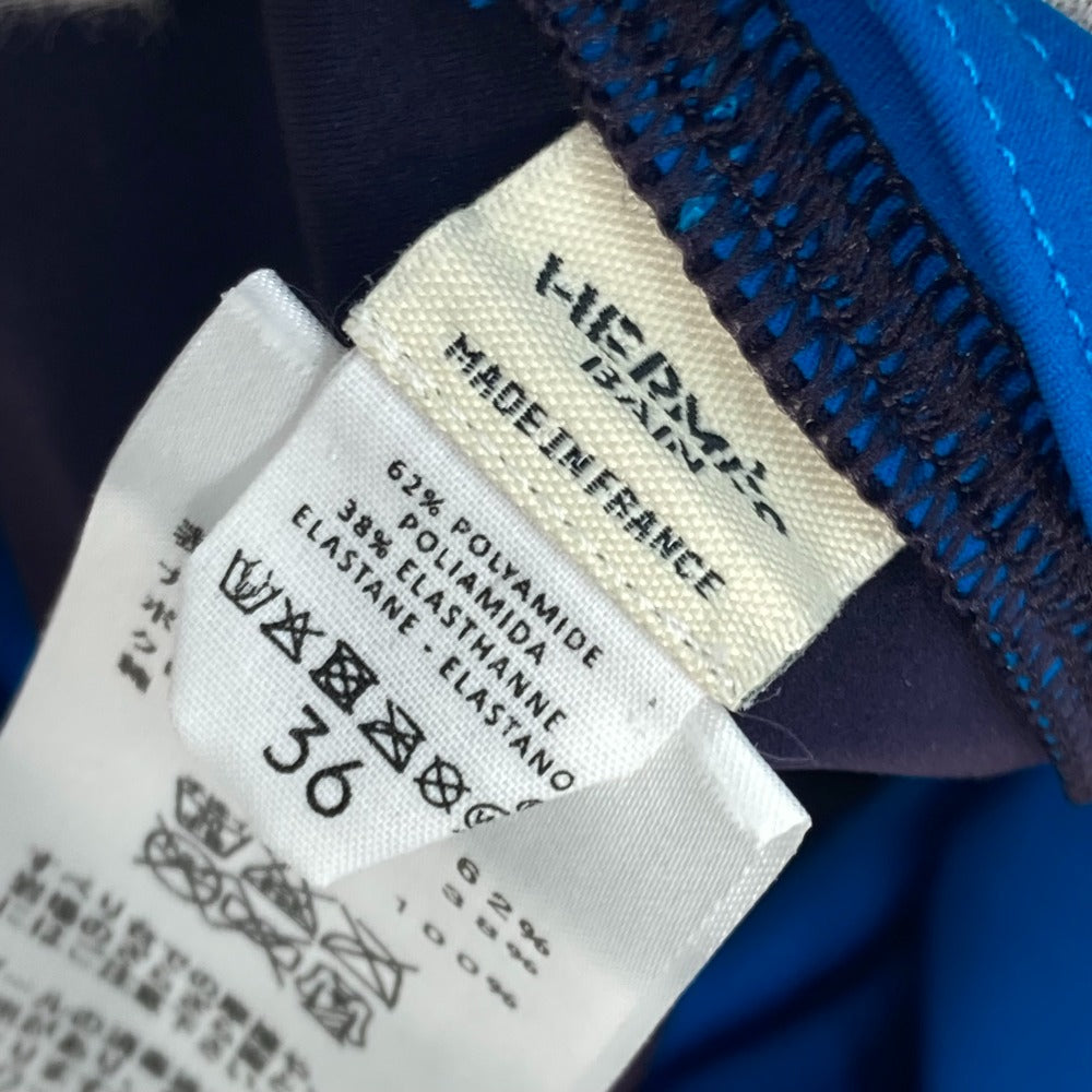 HERMES スイムウエア スィム トリコロール 水着 ナイロン レディース ピンク
