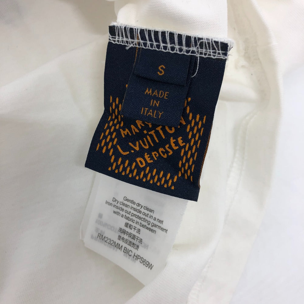 LOUIS VUITTON 1AFXNM Graphic Embroidered Shirt, Short Sleeve Cotton T-Shirt, Men's White