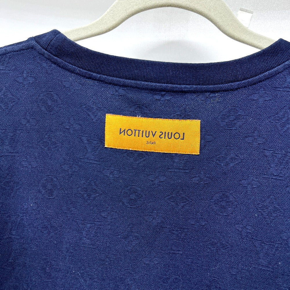 LOUIS VUITTON RM211V DG1 HLY11W Spring/Summer 2021 Beaded Animal & Monogram Short Sleeve Top, Navy, Men's Knit T-Shirt