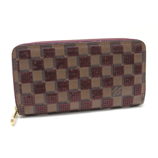 LOUIS VUITTON N63174 ダミエ・パイエット ジッピー・ウォレット ロングウォレット 2013年プレフォールコレクション 長財布 ダミエキャンバス レディース ルージュ