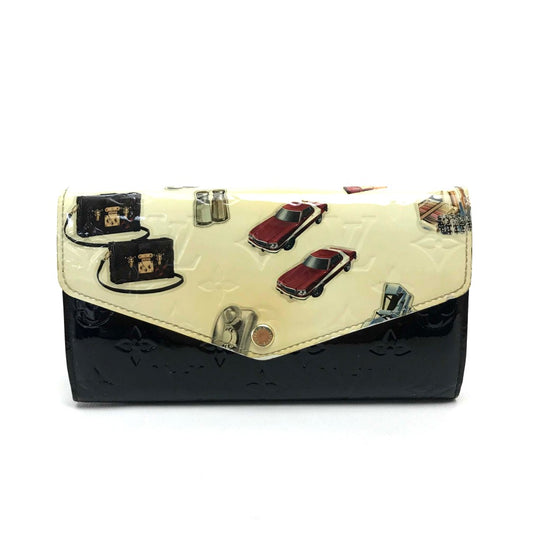 LOUIS VUITTON M50371 モノグラム・ヴェルニ ポルトフォイユ・サラ 2つ折り 長財布 パテントレザー レディース ホワイト